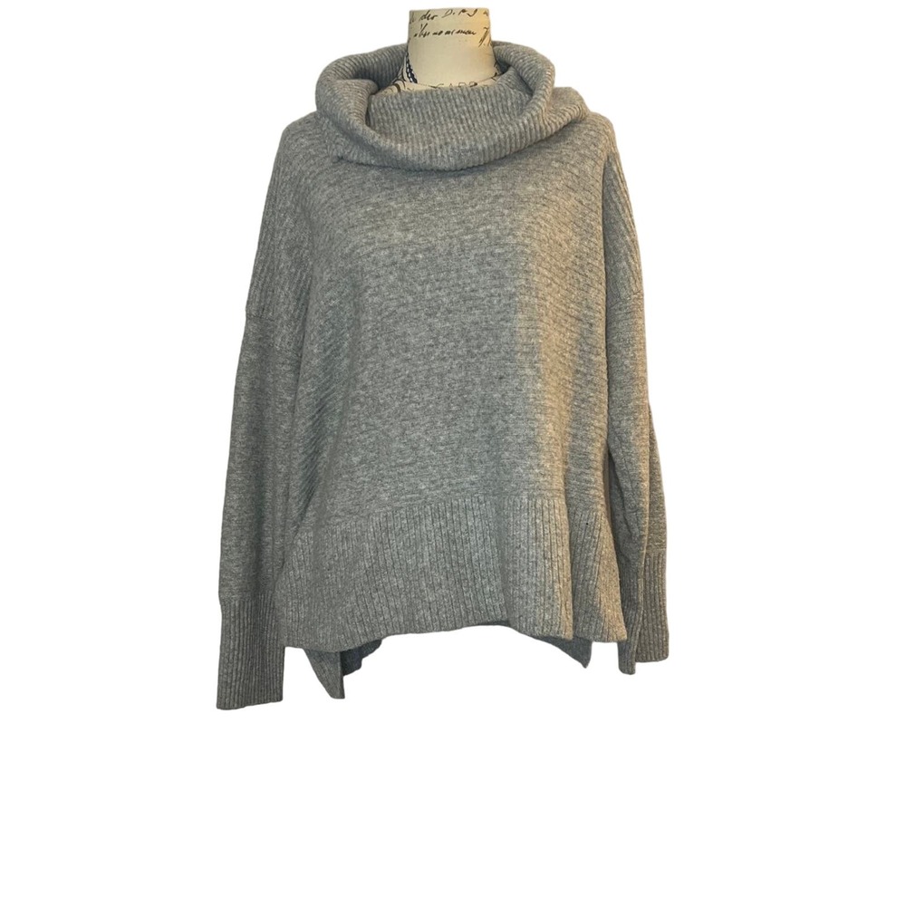 Turtleneck Sweater Tunic Women's Gray Warm